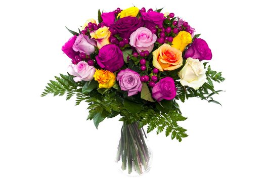 Beautiful bouquet of roses isolated
