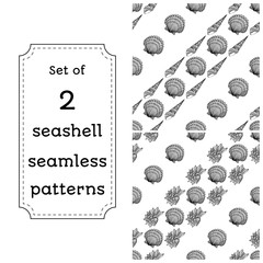 Geometric seamless pattern of seashells