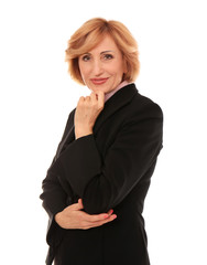 Obraz premium Portrait of successful senior businesswoman isolated on white