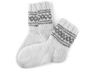 Warm socks on white background