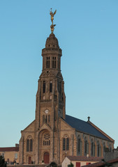 Fototapeta na wymiar Church of Saint Michael in Saint-Michel-Mont-Mercure, France wit