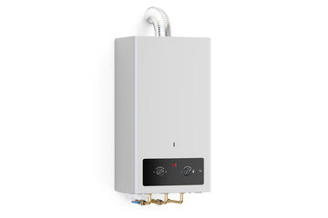 Home gas boiler, water heater. 3D rendering isolated on white ba
