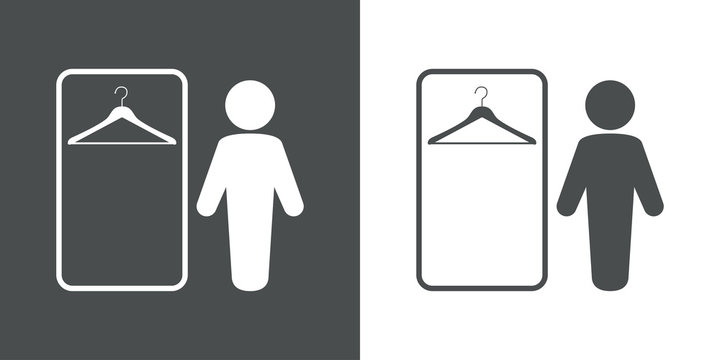 Icono plano vestuario hombre gris
