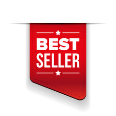 Best Seller red ribbon vector