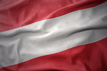 waving colorful flag of austria.