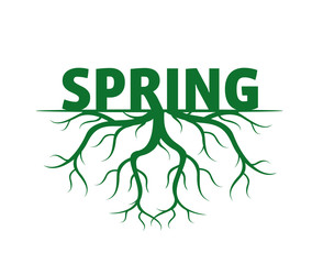 Spring and Roots. Vector Illustration.