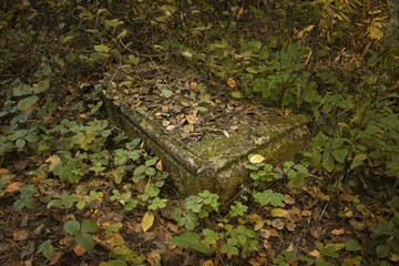 Gravestone on ancient russian graveyard