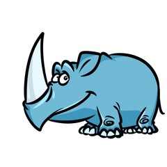 Rhinoceros cartoon illustration isolated image character
