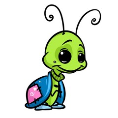 Insect cute beetle cartoon illustration isolated image character