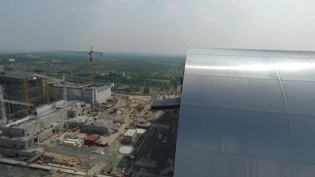 Чернобыльская атомная электро станция/ ЧАЭС с высоты птичьего полета