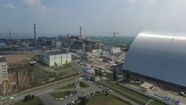 Чернобыльская атомная электро станция/ ЧАЭС с высоты птичьего полета