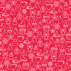 Stock vector pattern of winter and Christmas elements