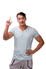 Fototapeta premium Young handsome man isolated on the white background