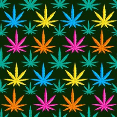 Marijuana background seamless patterns
