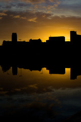Sunrise in behind Liverpool Cathedral.