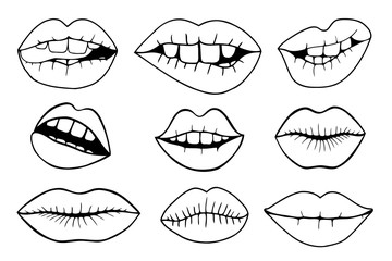 vector illustrations - Sweet lips.
