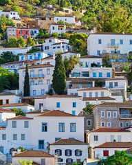 picturesque view of Hydra island town, Greece