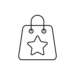 shop handle bag shopping sale store package outline thin line li