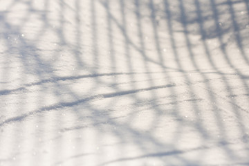 Snow texture with shadows - stripes from a fence