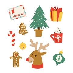 Christmas icons symbols vector set.