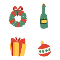 Christmas icons symbols vector set.