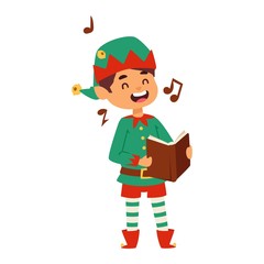 Santa Claus kid cartoon elf helper