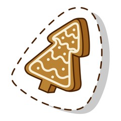 Christmas cookie cake isolated vector icon