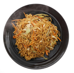 Chinese food. Noodles with vegetables