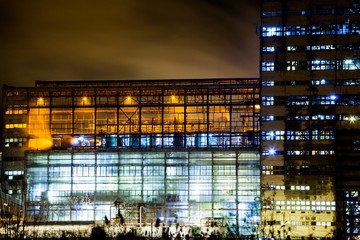 Petrochemical plant in night. Long exposure photography