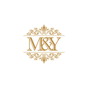 M&Y Initial logo. Ornament gold