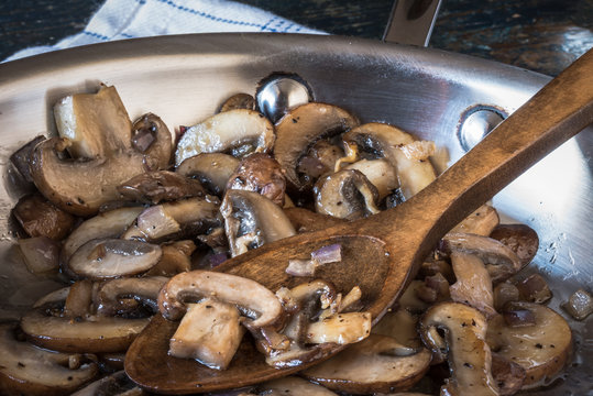 Portobello Mushrooms in a Skillet