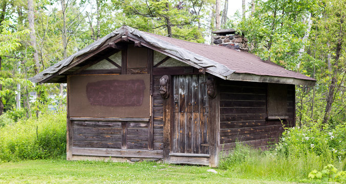 Old wooden cabin.