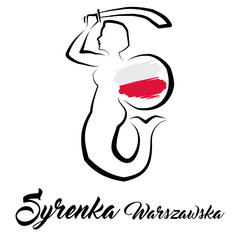 Naklejka premium Syrenka Warszawska