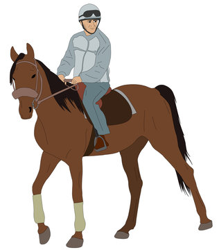 man riding a horse - vector