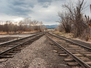 Fototapeta premium Converging Railroad Tracks 2