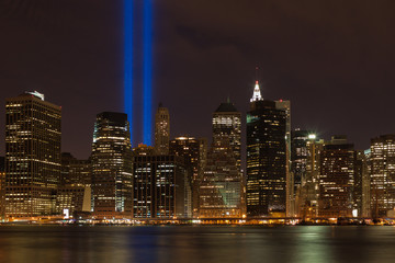 Obraz premium Tribute in lights September 11 memorial