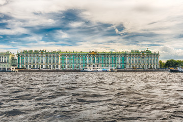 View of the Winter Palace, Hermitage Museum, St. Petersburg, Rus