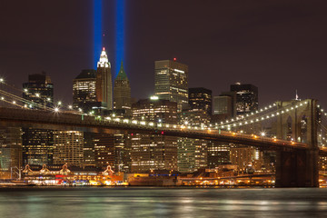 Fototapeta premium Tribute in lights September 11 memorial