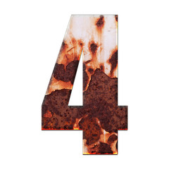 Old rusty metal alphabet ,text 3