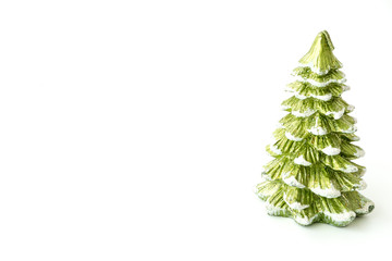 Decorated Christmas tree isolated on white background