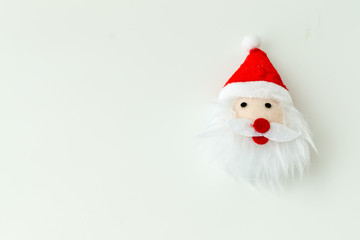 Santa Claus doll isolated on white background with copy space