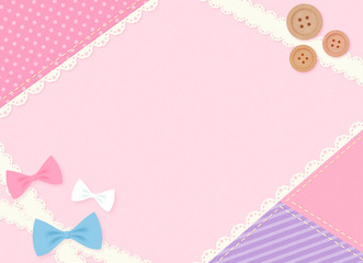 かわいいパッチワーク・コラージュ風デザインコピースペース　横方向