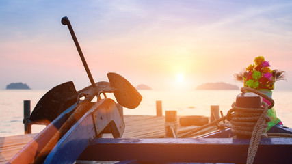 Sea sunset at the fisherman's Marina.