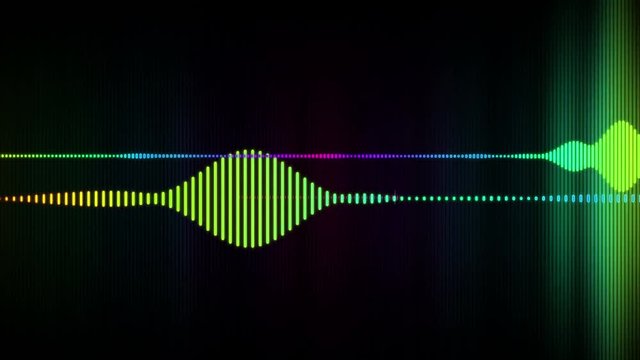 Spectrum of electronic digital audio wave from 2D Animation