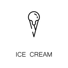 Ice cream flat icon or logo for web design.