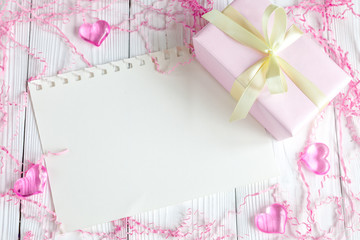 birth of child - blank sheet on wooden background