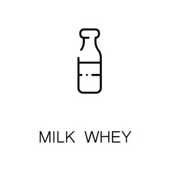Milk whey flat icon or logo for web design.