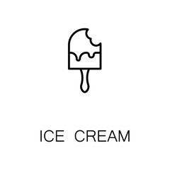 Ice cream flat icon or logo for web design.