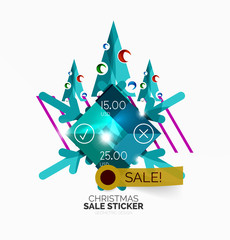 Shiny holiday New Year and Christmas sale banners