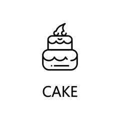 Cake flat icon or logo for web design.